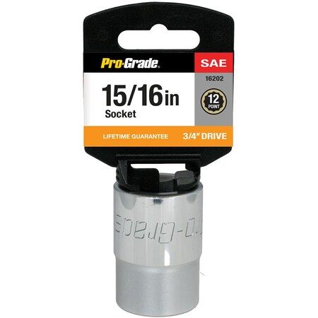 Pro-Grade Tools 3/4" Dr. 12 Pt. 15/16" Socket 16202